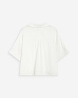 Chemise large manches courtes détails dentelle white Winka