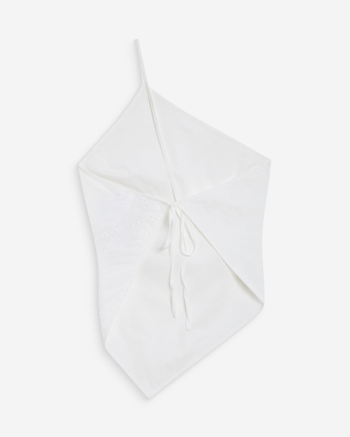 Top en coton brodé asymétrique dos nu white Waiting