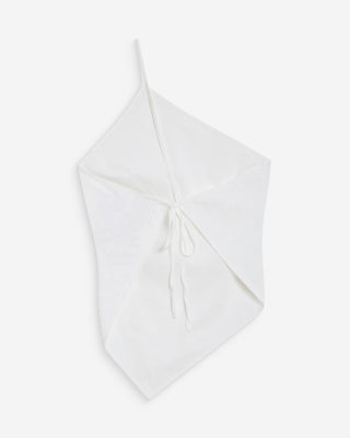 Top en coton brodé asymétrique dos nu white Waiting